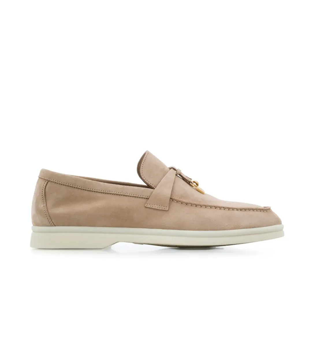Loro Piana Alternative Summer Charms Suede Loafers in 