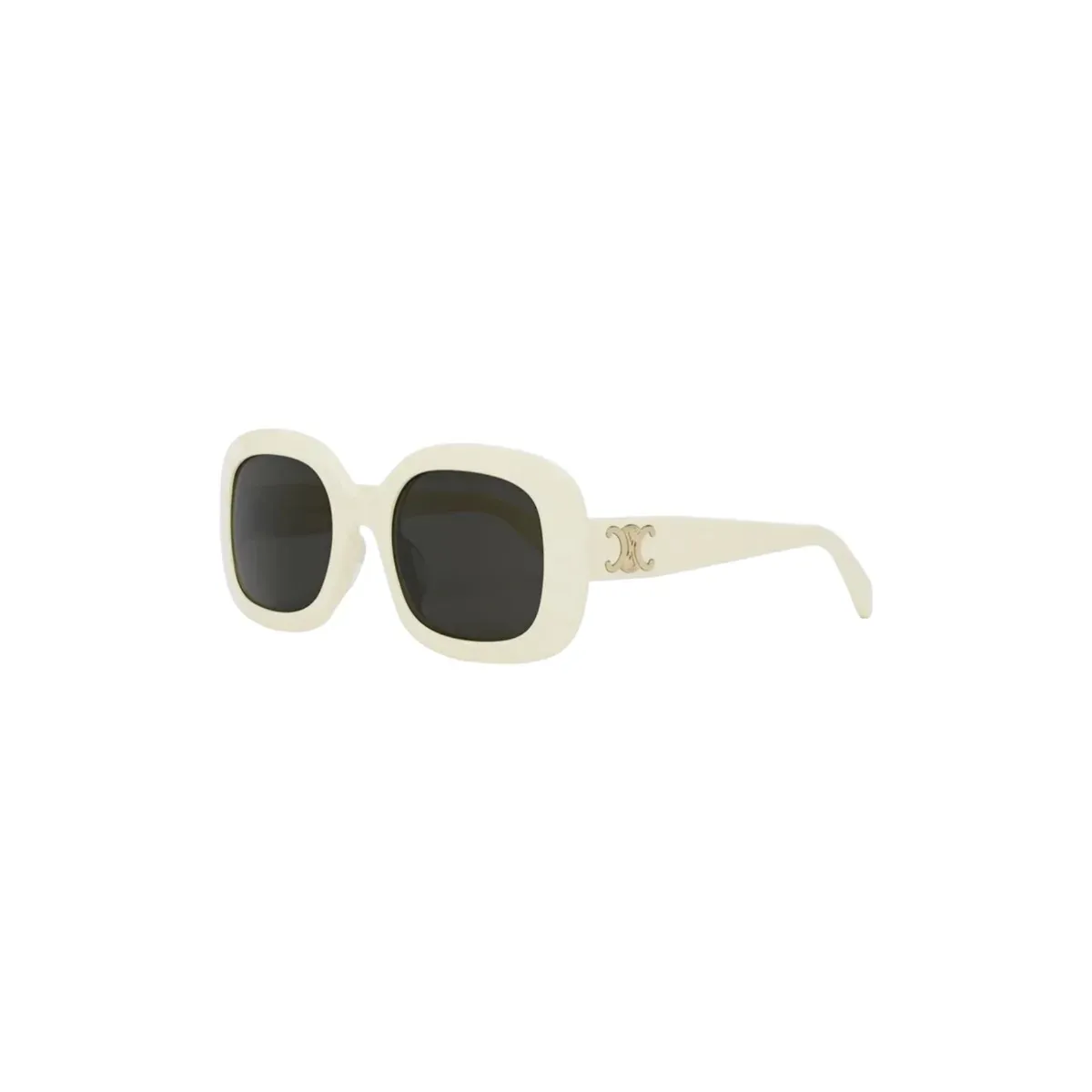 Celine Alternative Triomphe oval-frame acetate sunglasses in White