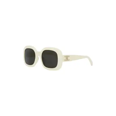 Celine Alternative Triomphe oval-frame acetate sunglasses in White