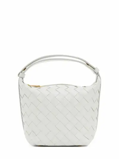 Bottega Veneta Alternative Candy Wallace Leather Shoulder Bag in White