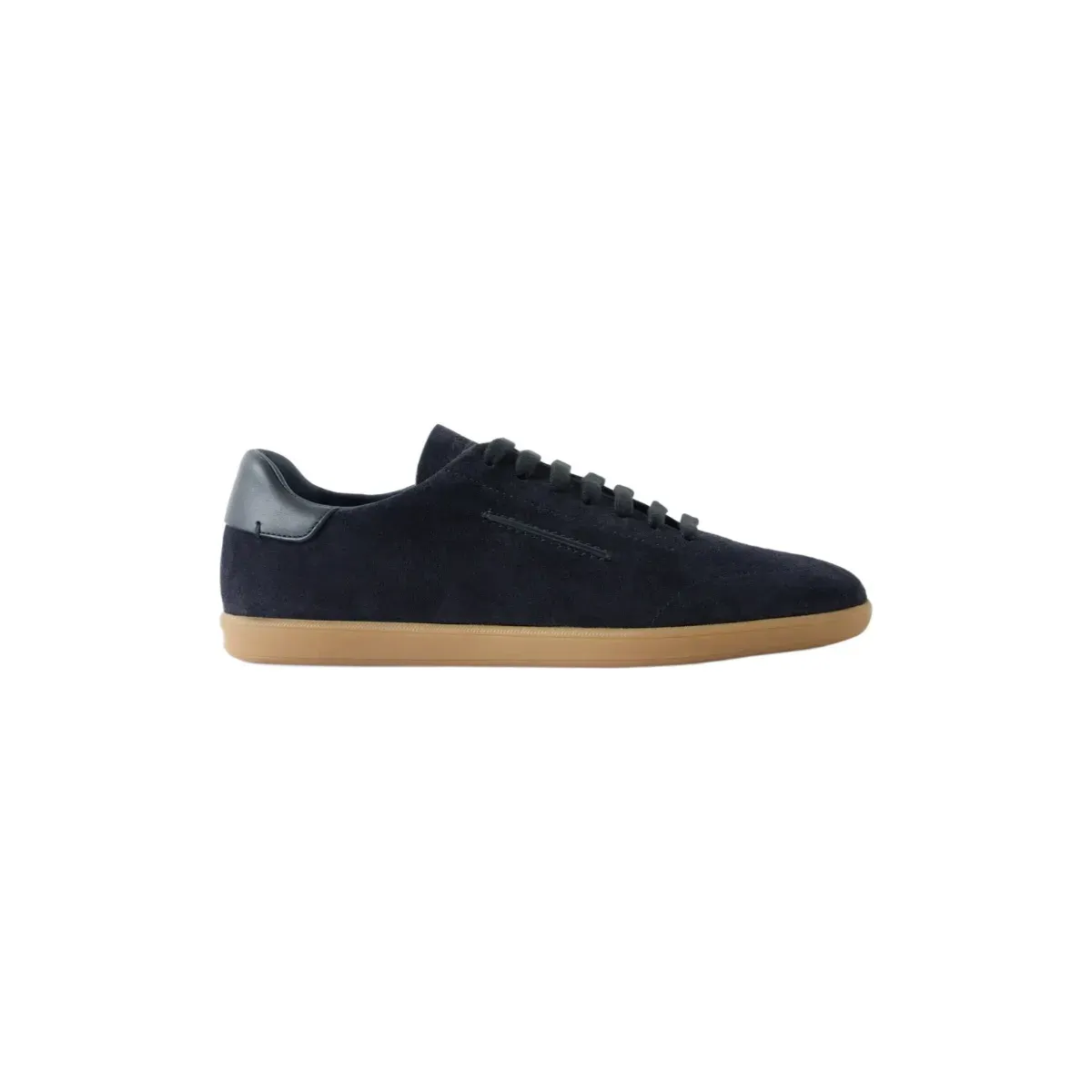 Zegna Alternative Leather trimmed suede sneakers in Navy