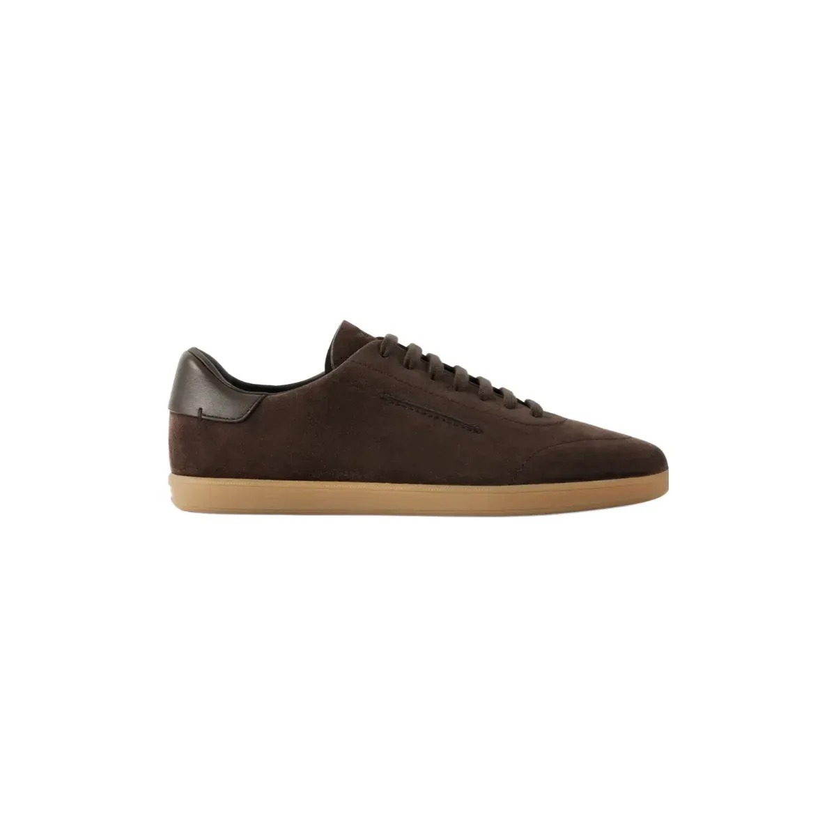 Zegna Alternative Leather trimmed suede sneakers in Brown