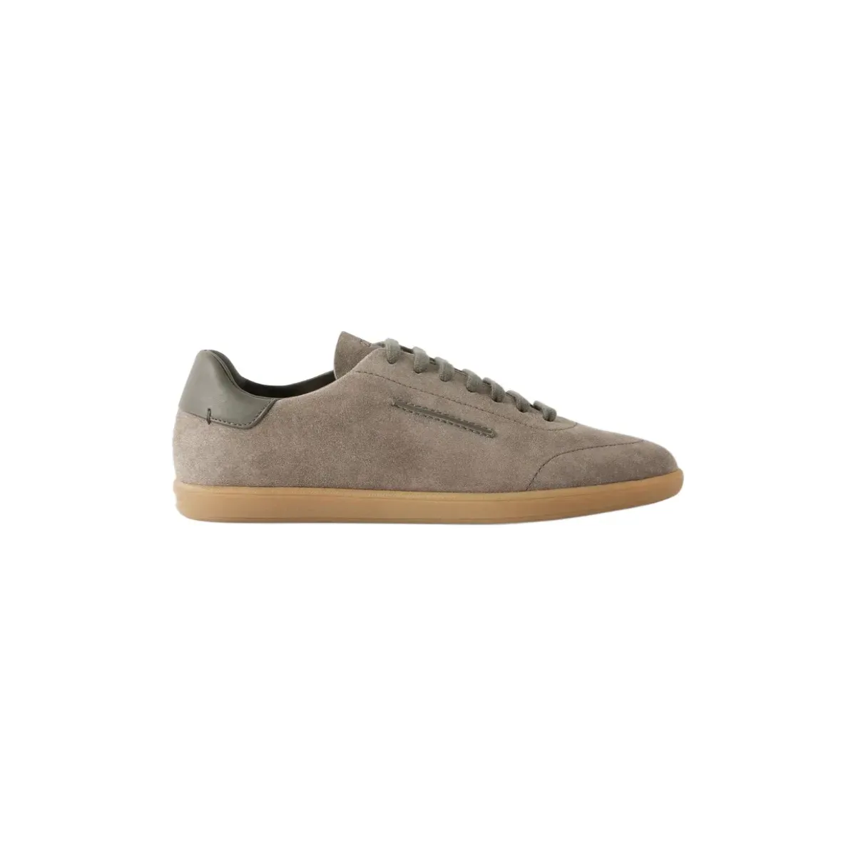 Zegna Alternative Leather trimmed suede sneakers in 