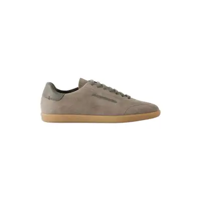 Zegna Alternative Leather trimmed suede sneakers in