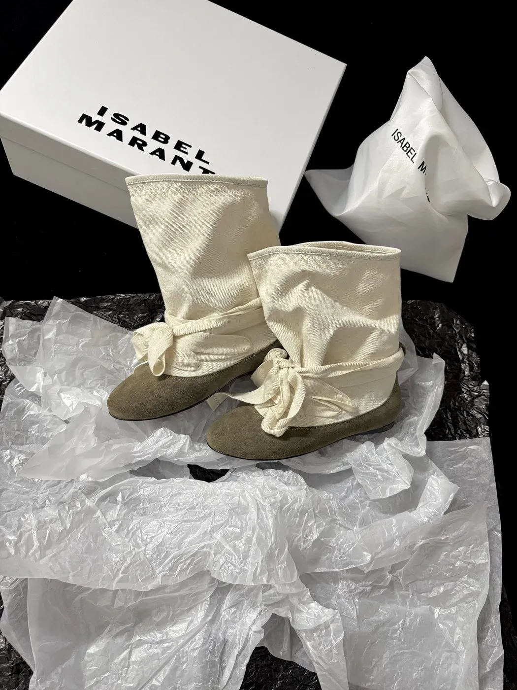 Isabel Marant Alternative Wrinkle Drawstring Boot in Green