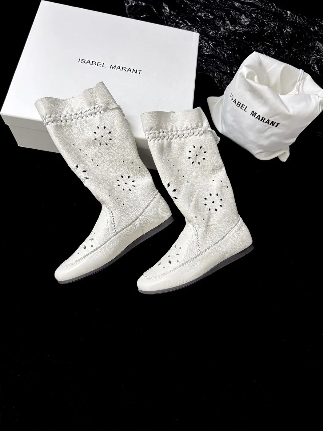 Isabel Marant Alternative Fringe Western Boots in White