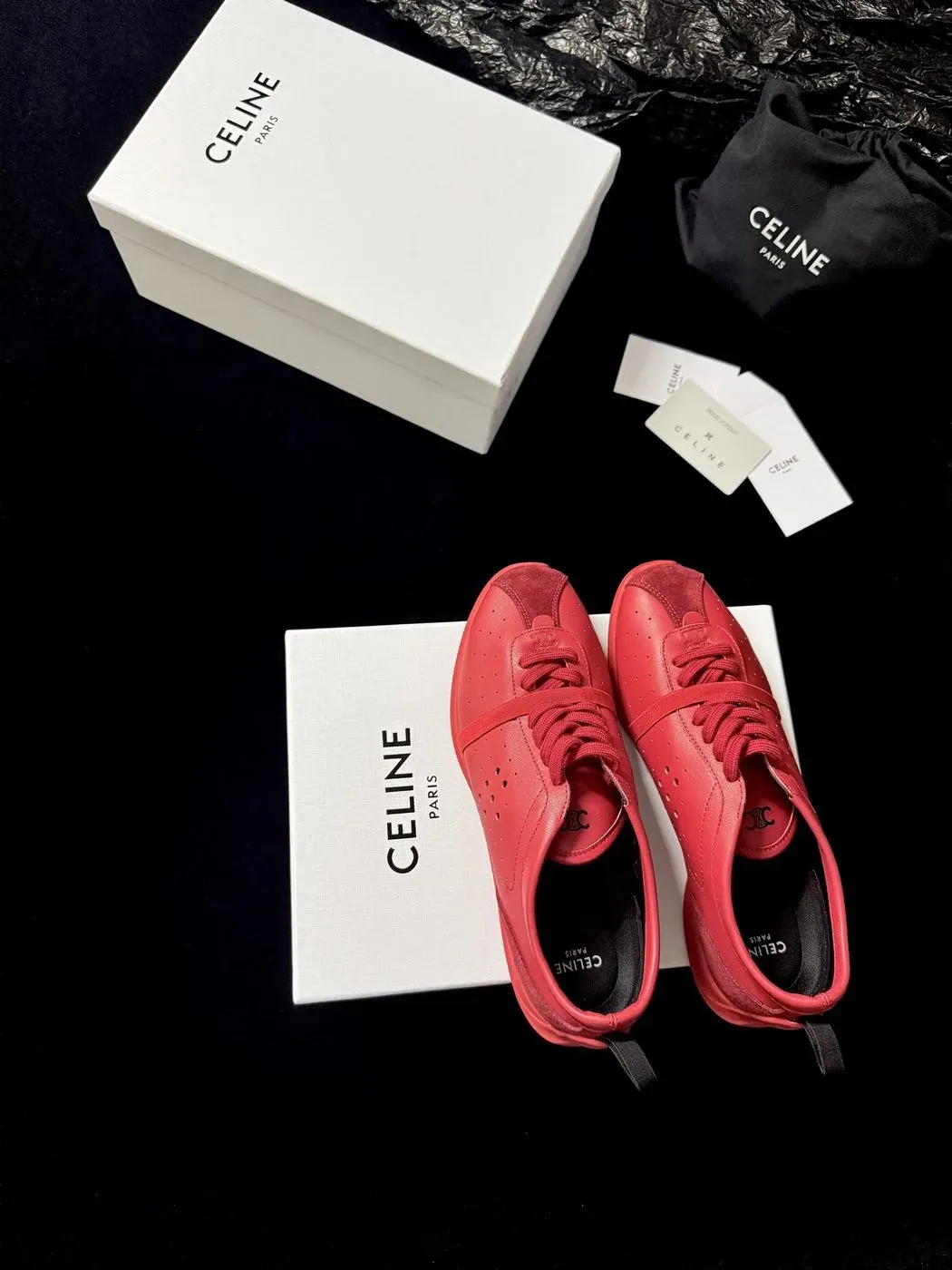 Celine Alternative German Trainer Sneakers in Red