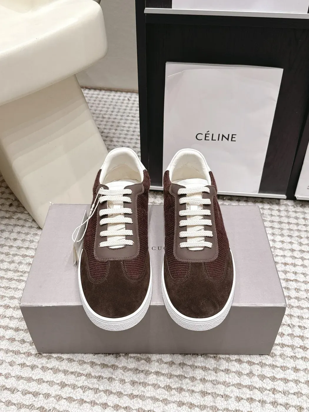 Brunello Cucinelli Alternative Suede Casual Skate Shoes in Brown