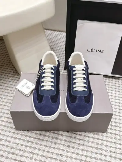Brunello Cucinelli Alternative Suede Casual Skate Shoes in Navy