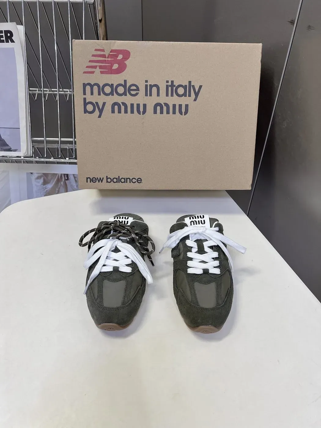Miu Miu Alternative New Balance 530 SL Collaboration Sneakers in Green