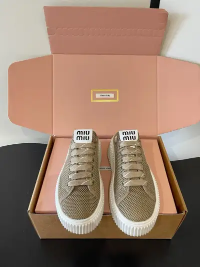 Miu Miu Alternative Retro Canvas Sneaker in Green