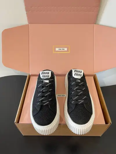 Miu Miu Alternative Retro Canvas Sneaker in Black