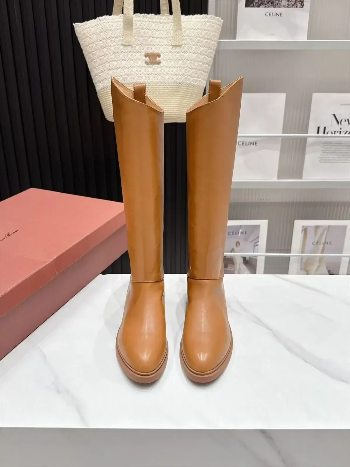 Loro Piana Alternative V-Cut Knee-High Riding Boots in 