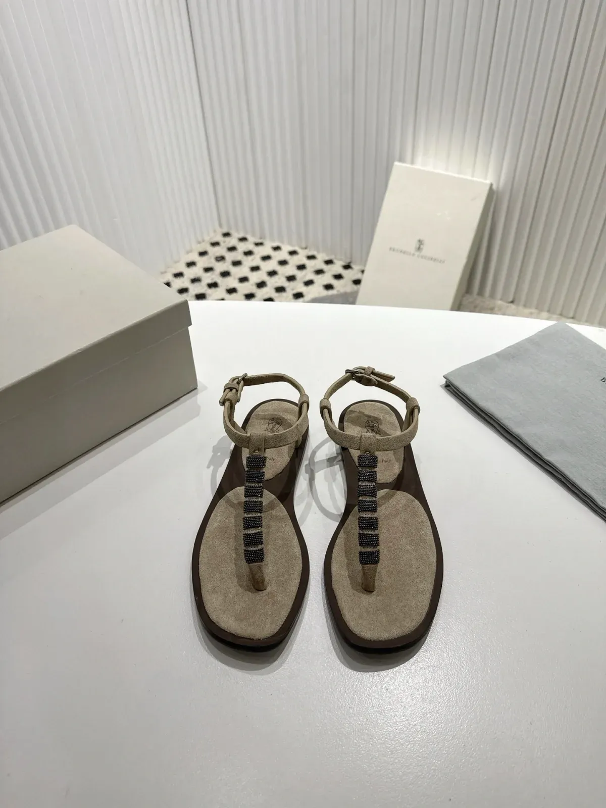 Brunello Cucinelli Alternative Chain Link Sandals in 