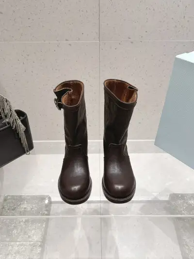 Prada Alternative Patchwork Retro Boot in Brown