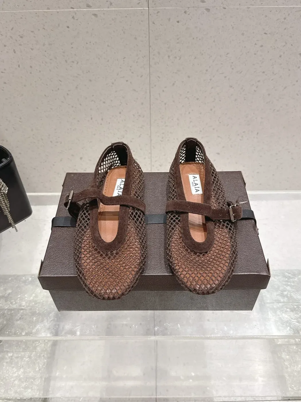Alaïa Alternative Thong Ballet Sandal in Brown