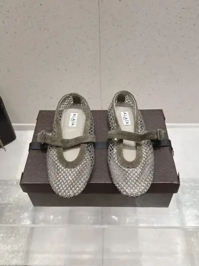Alaïa Alternative Thong Ballet Sandal in Silver