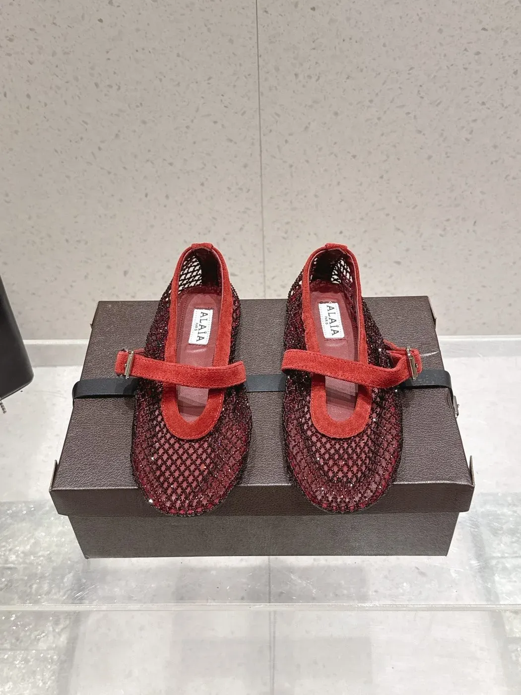 Alaïa Alternative Thong Ballet Sandal in Red