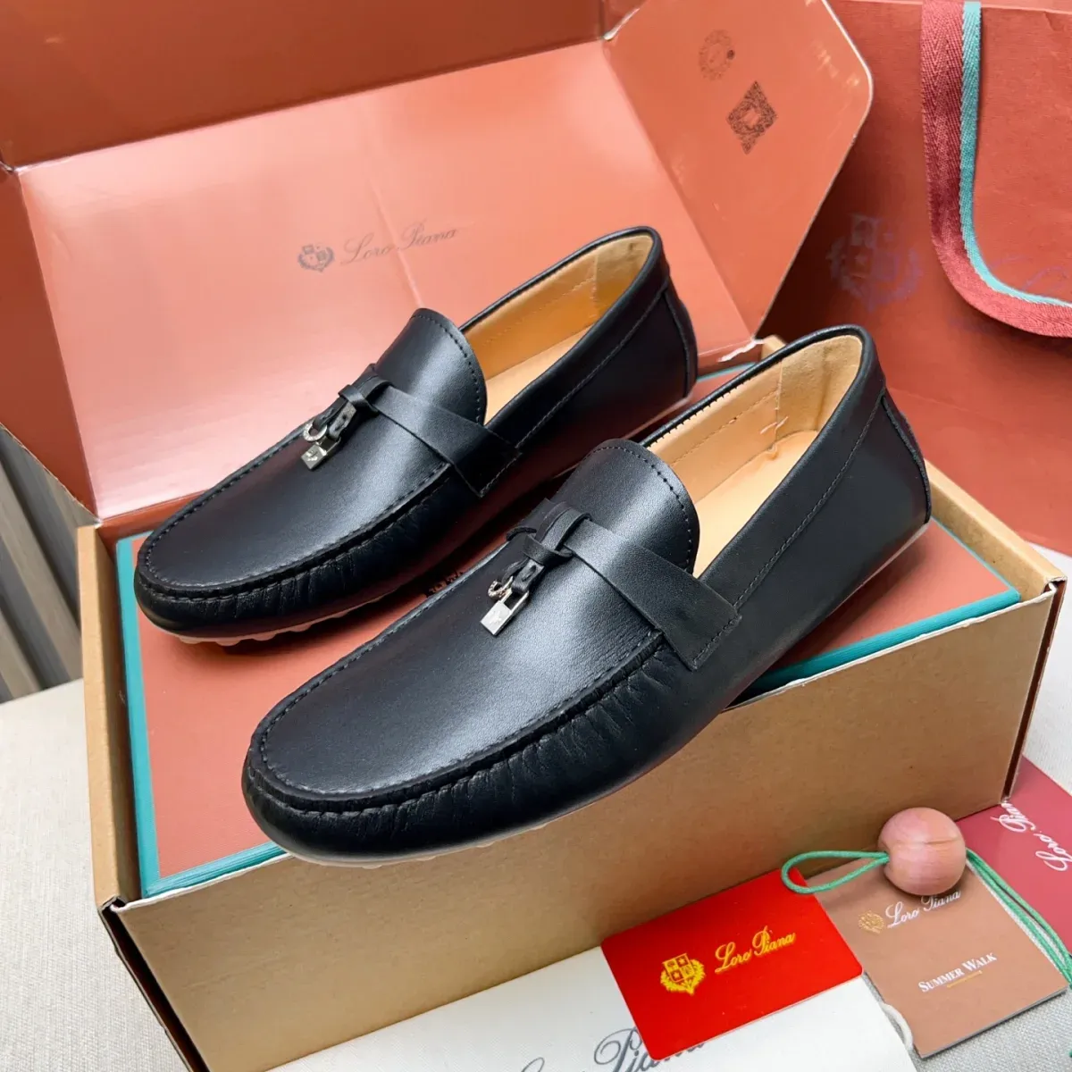 Loro Piana Alternative Litchi Leather Loafers in 