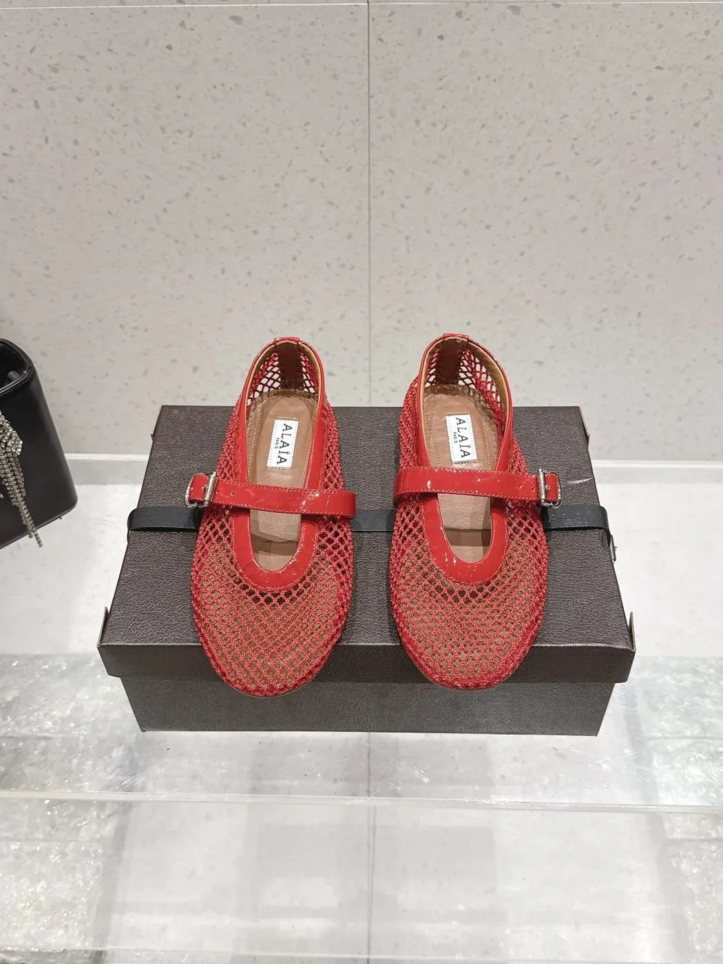 Alaïa Alternative Thong Ballet Sandal in Red