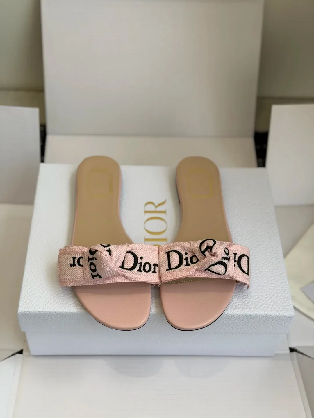 Dior Alternative Woven Embroidered Slides in 