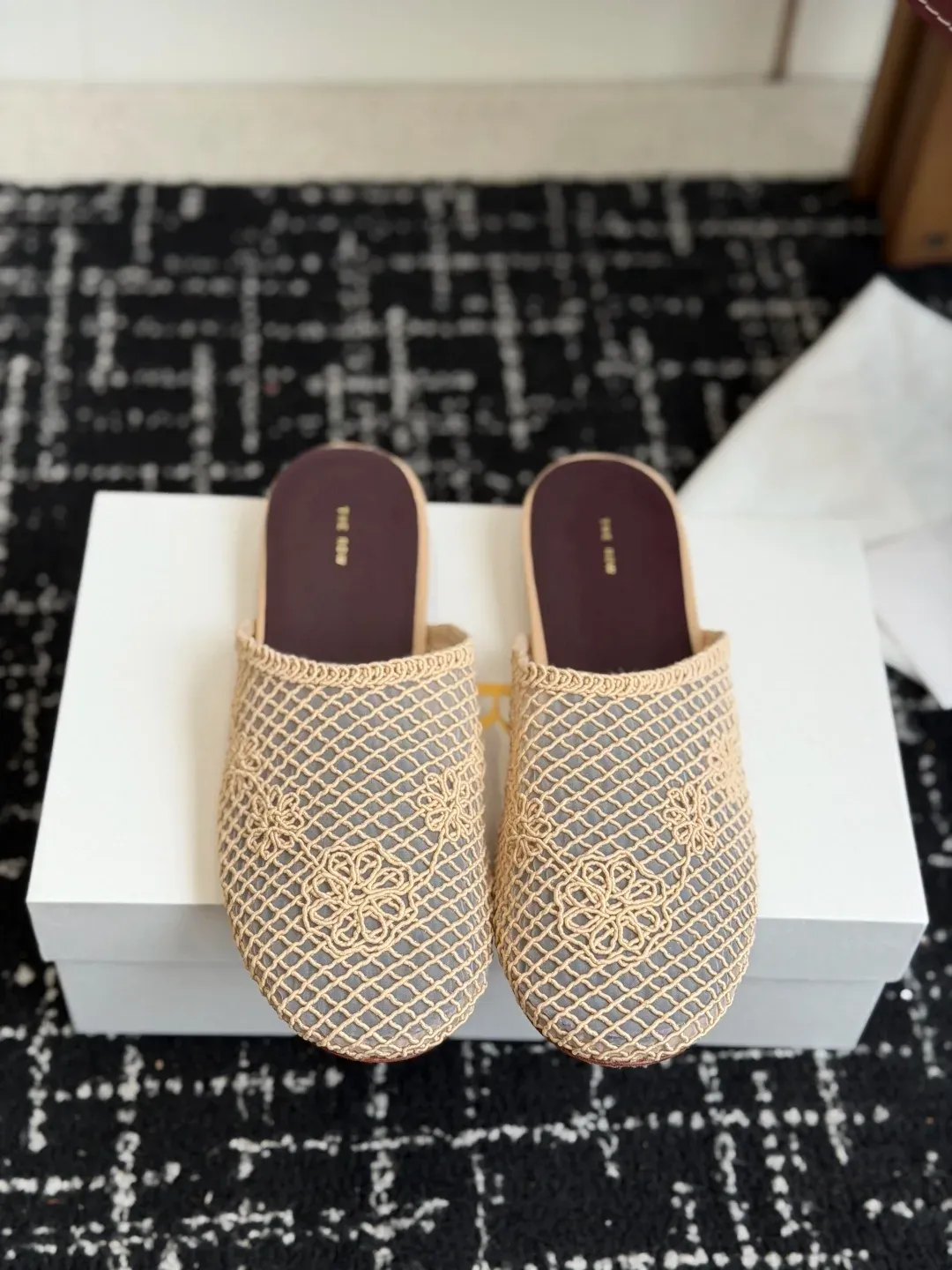 The Row Alternative Roman Mesh Mules in 