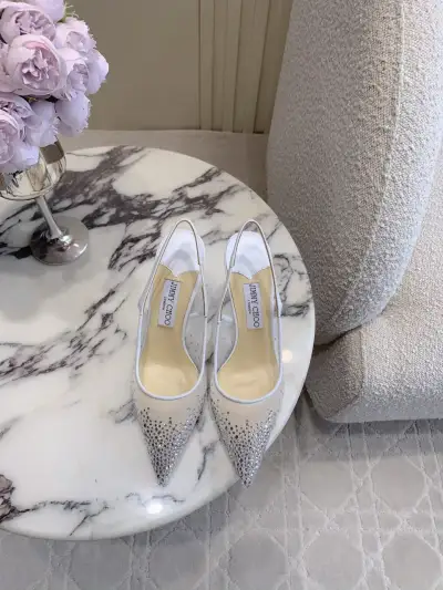 Jimmy Choo Alternative Crystal Mesh Heels in