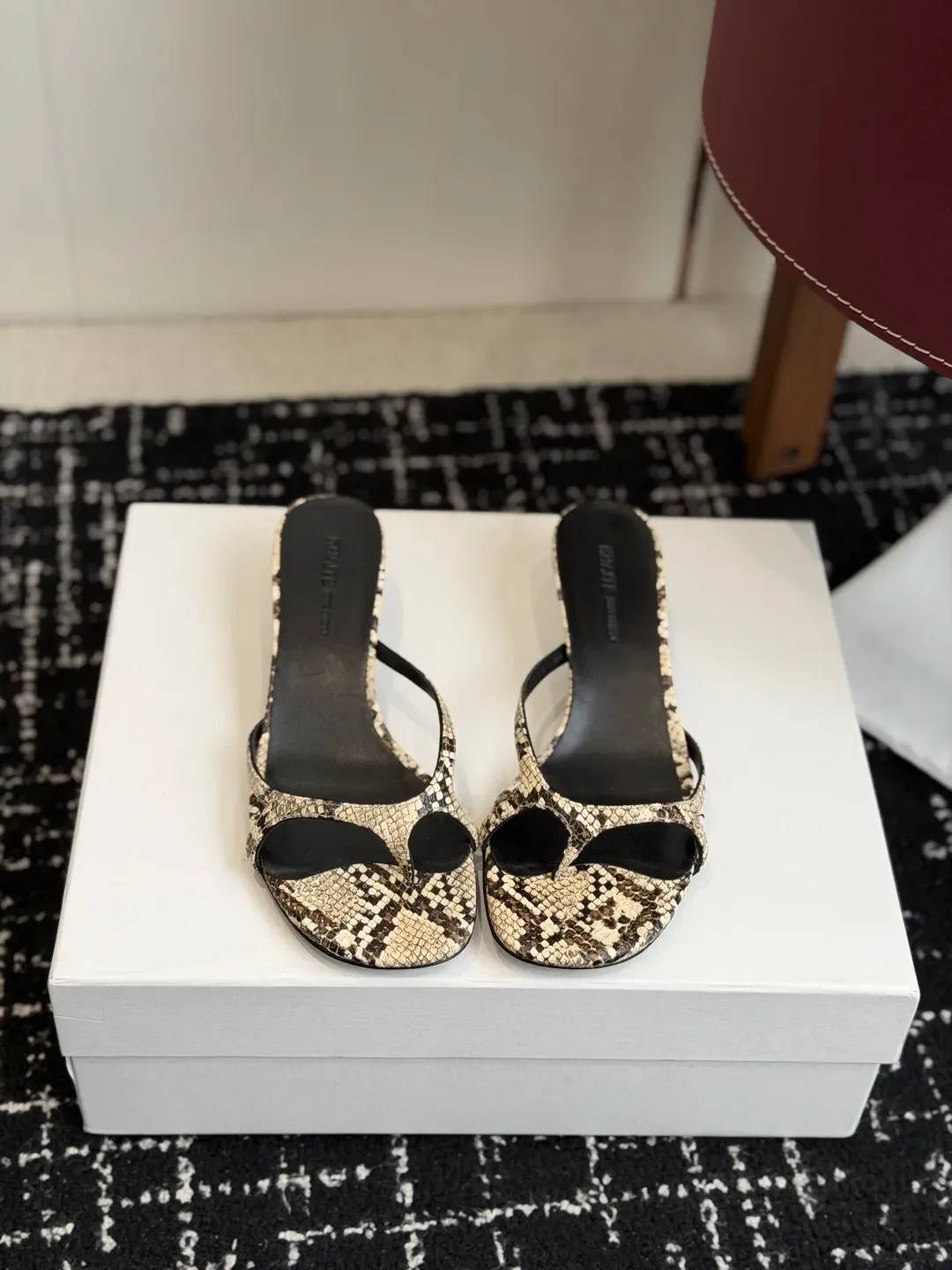 Khaite Alternative Round-Toe Stiletto Sandals in 