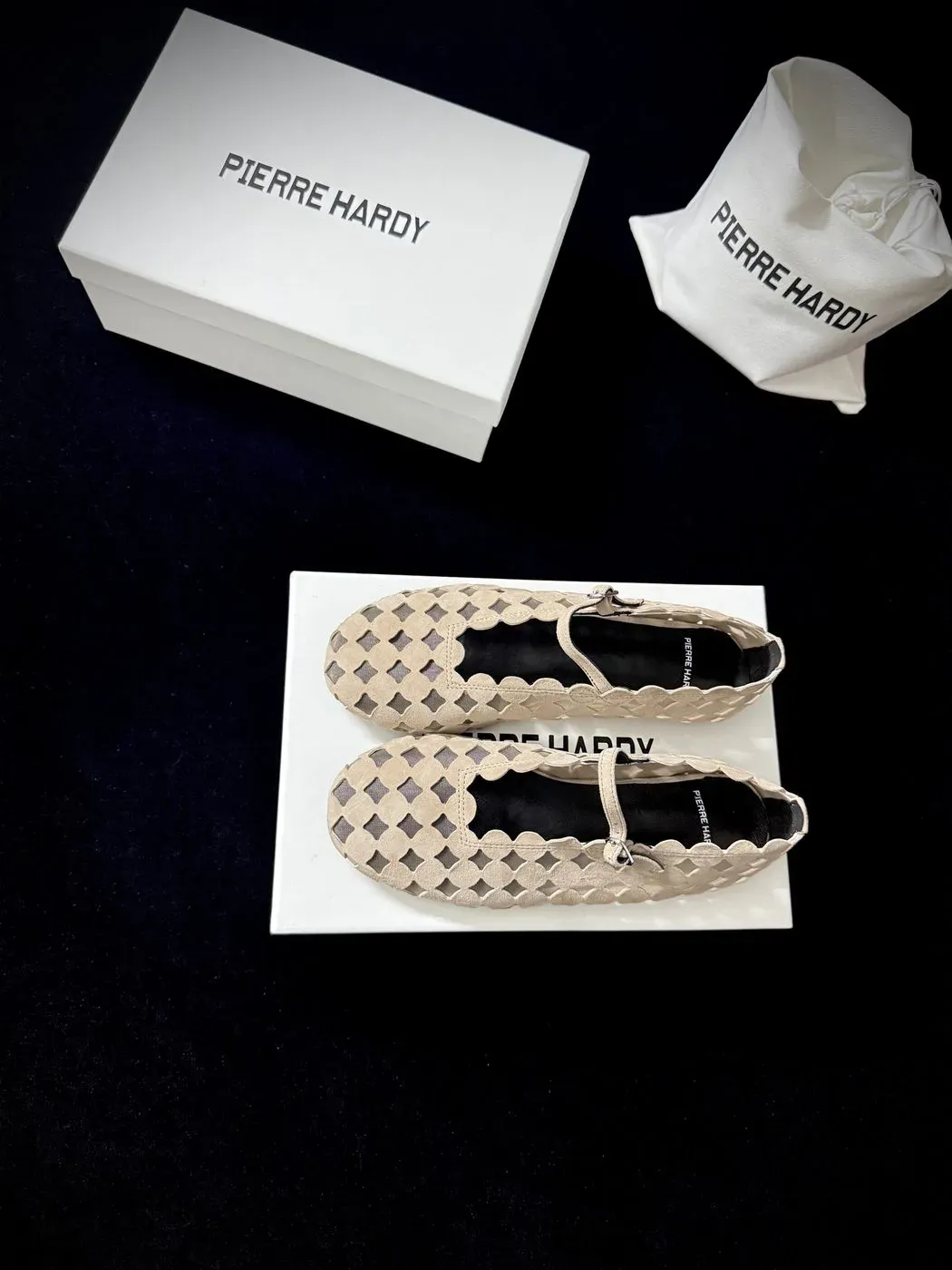 Pierre Hardy Alternative Hollow Woven Mary Jane in Beige