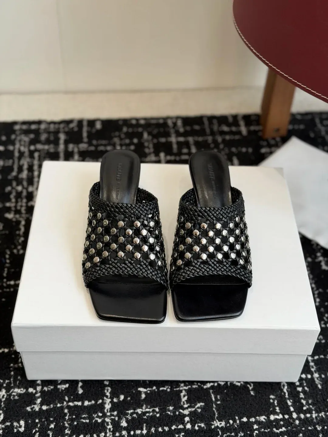 Khaite Alternative Woven Stud Sandals in 