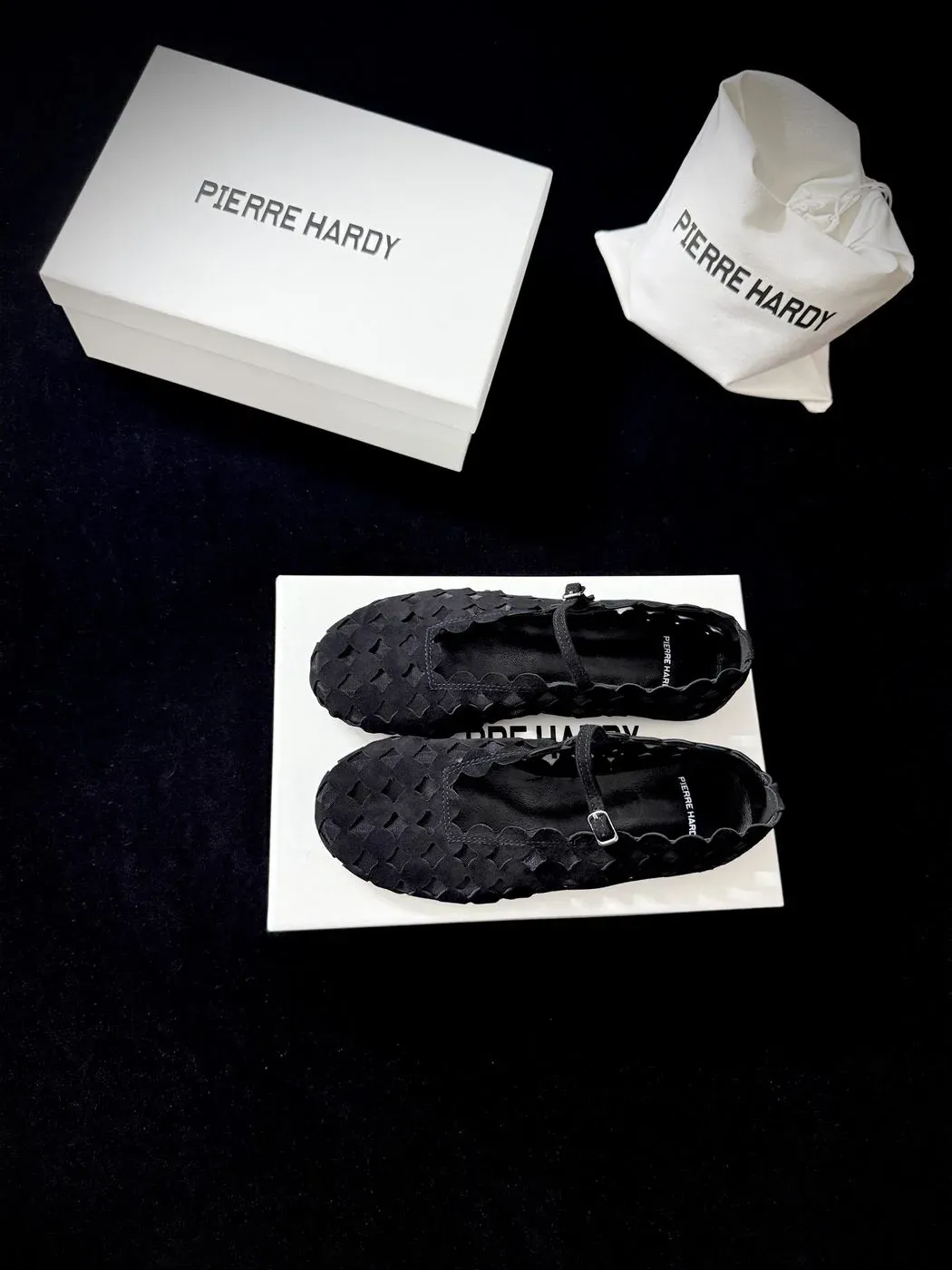 Pierre Hardy Alternative Hollow Woven Mary Jane in Black