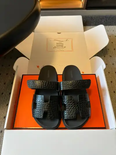 Hermès Alternative Crocodile H Sandals in