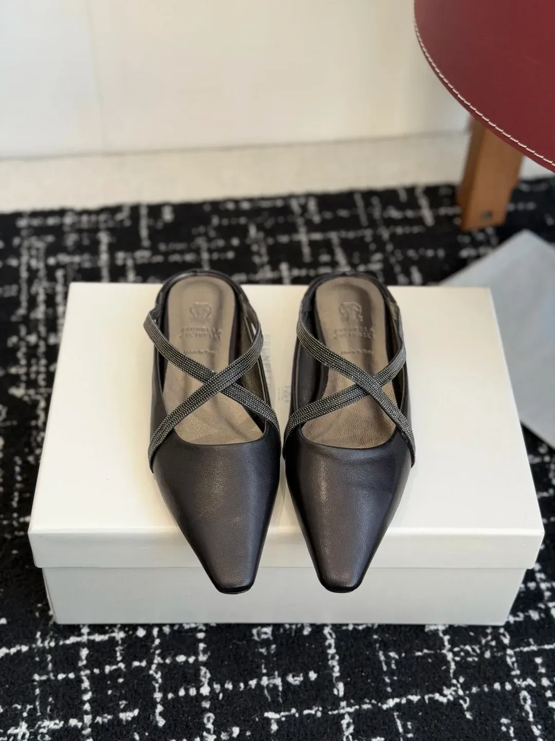 Brunello Cucinelli Alternative Square-Toe Flats in 