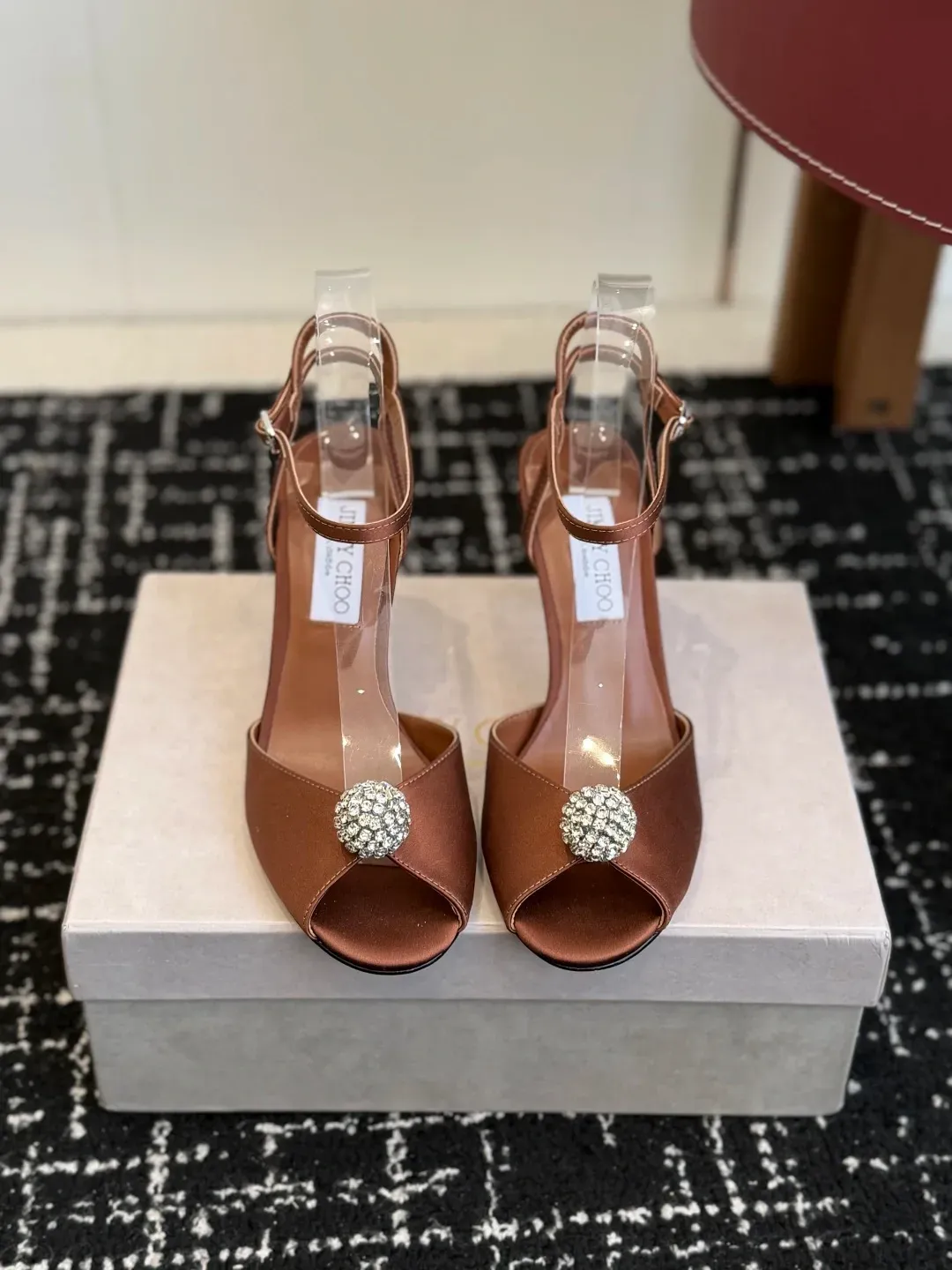 Jimmy Choo Alternative Crystal Heel Slides in 