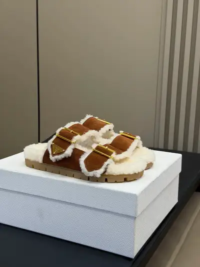 Prada Alternative Shearling Suede Shoes in