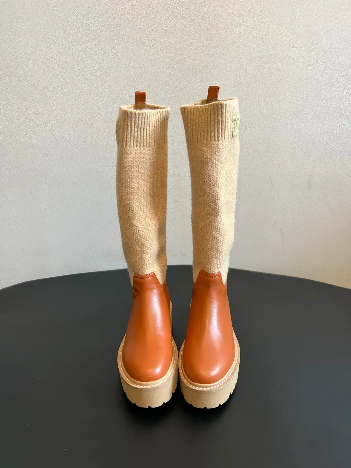 Celine Alternative Knit Calfskin Boots in 