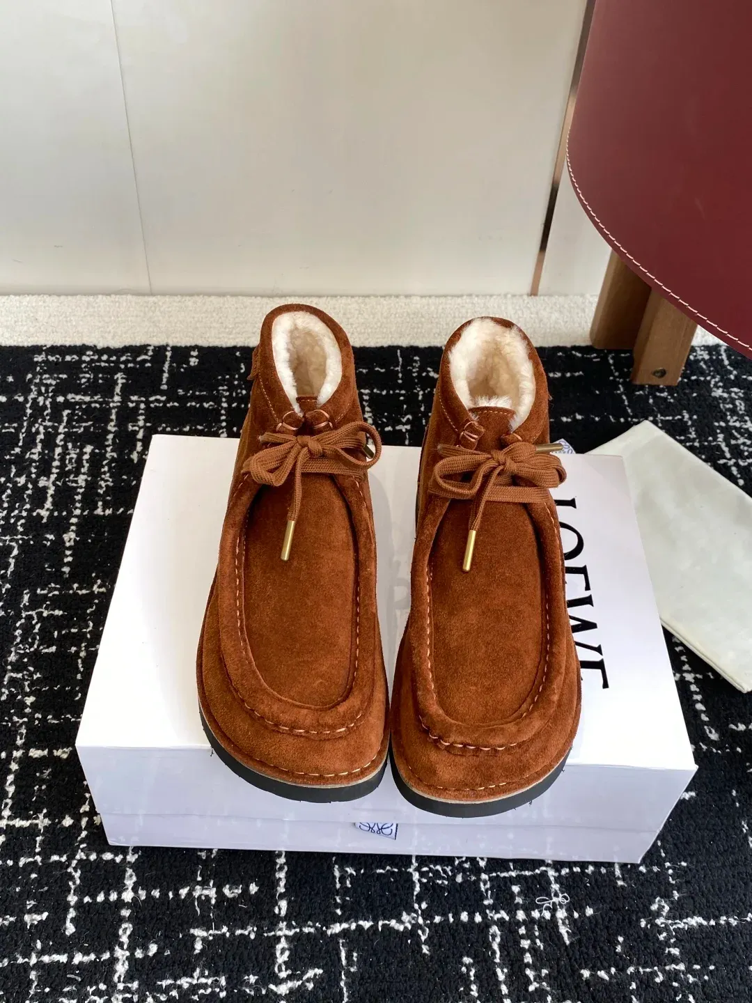 Loewe Alternative Wool Ankle Boots in 