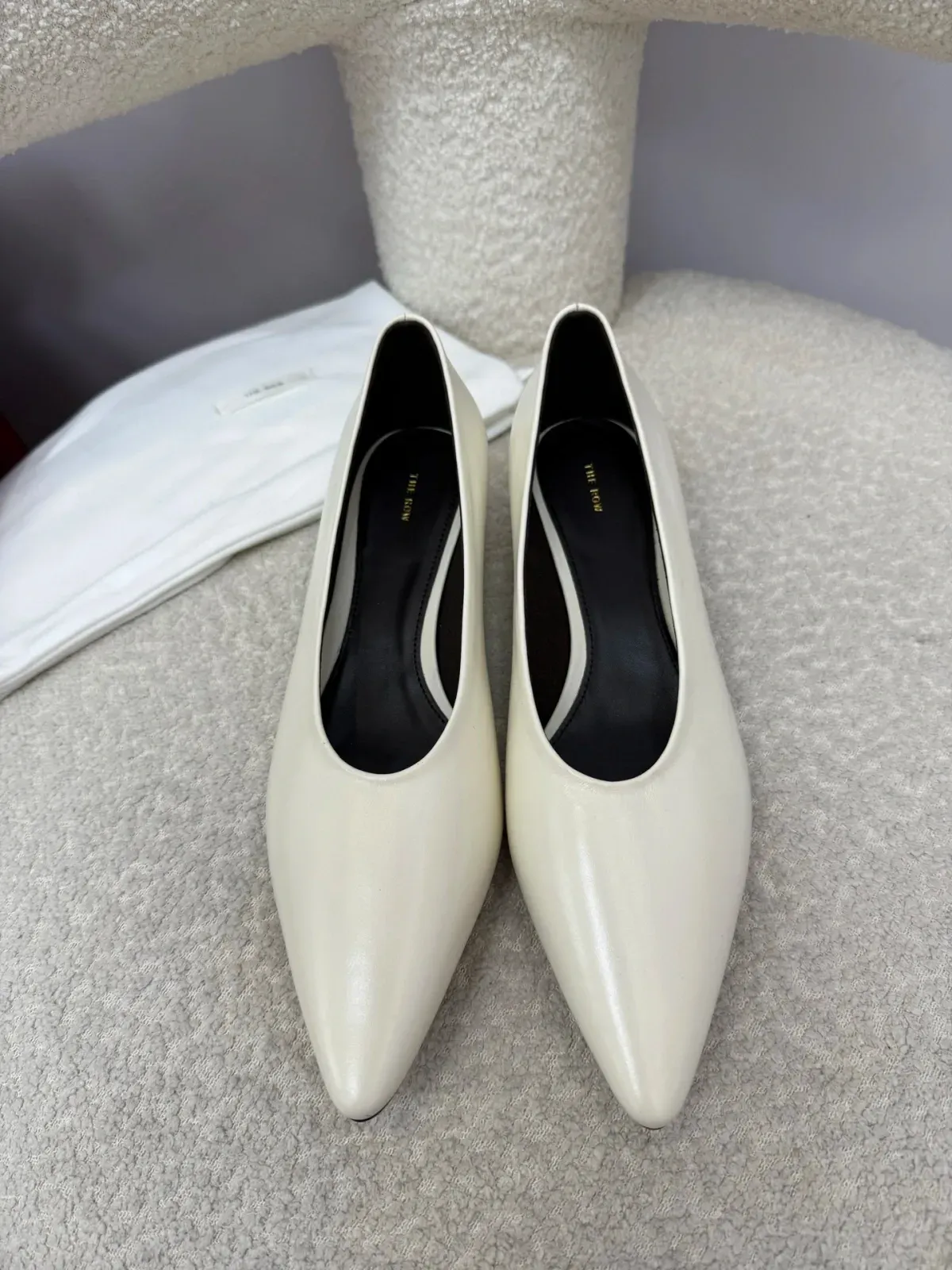 The Row Alternative Waxed Leather Flats in 