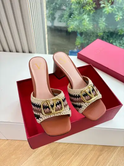 Valentino Alternative Vlogo Woven Buckle Sandals in