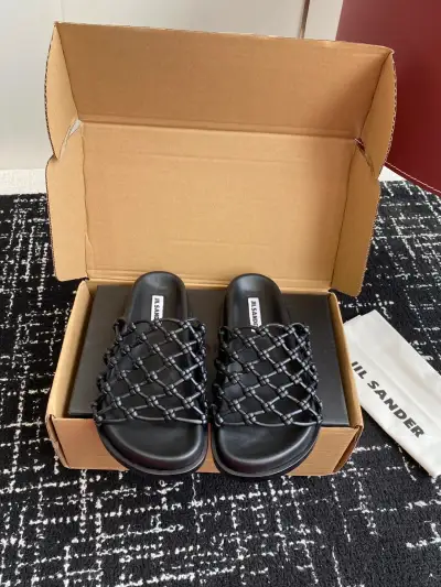Jil Sander Alternative Fishnet Woven Slides in