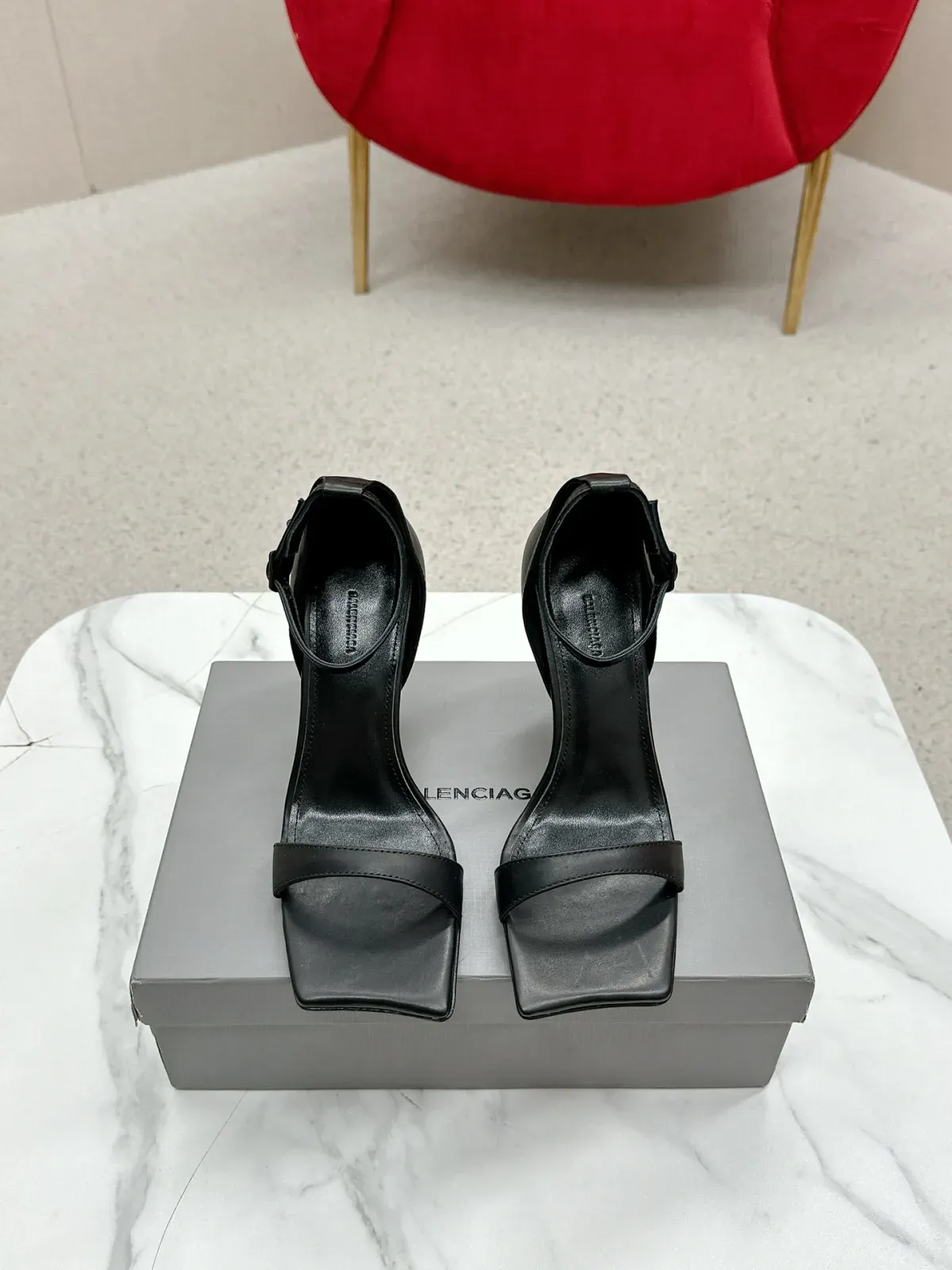 Balenciaga Alternative Patent Heel Sandals in 