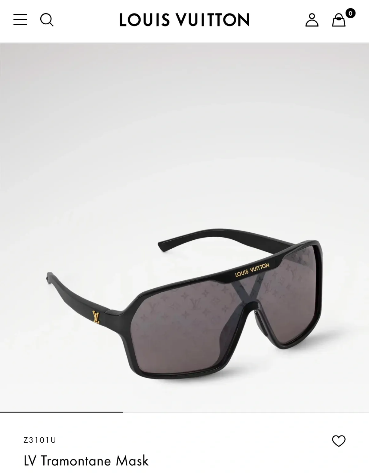 Louis Vuitton Alternative Tramontane Mask Sunglasses in 