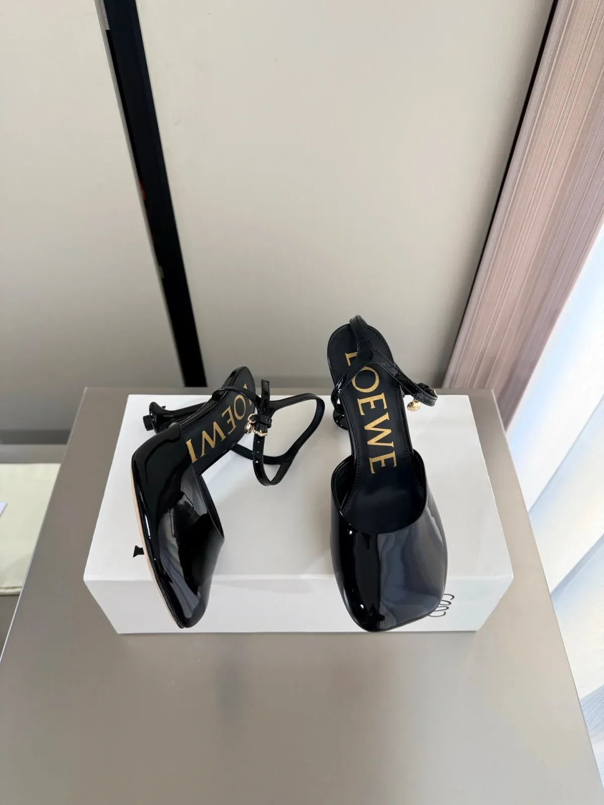 Loewe Alternative Patent Leather Sandals in 