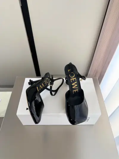 Loewe Alternative Patent Leather Sandals in