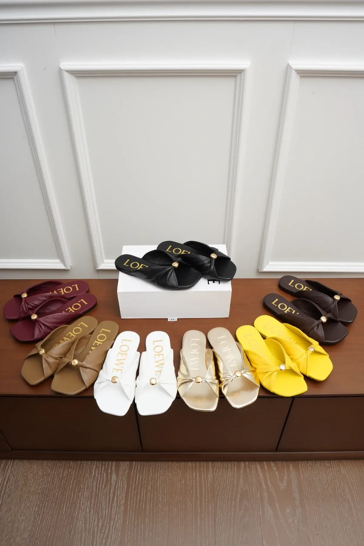 Loewe Alternative Leather Slide Sandals in 