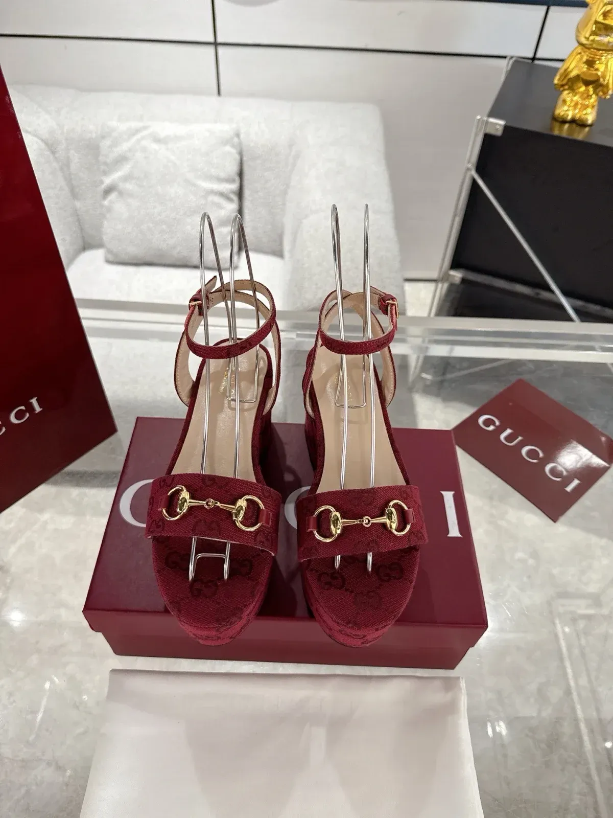 Gucci Alternative Horsebit Platform Heeled Sandals in 