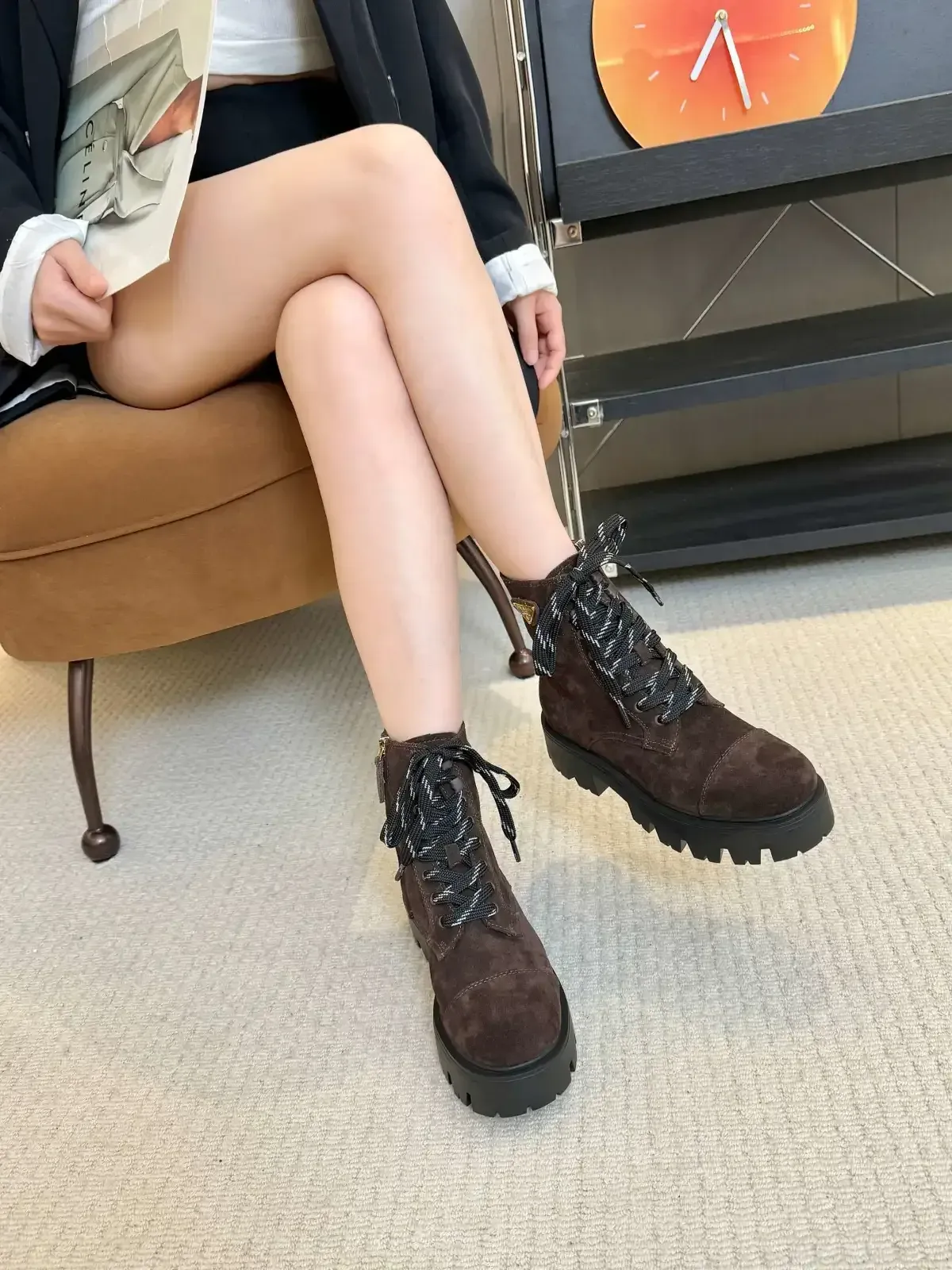 Prada Alternative Calfskin Suede Boots in 