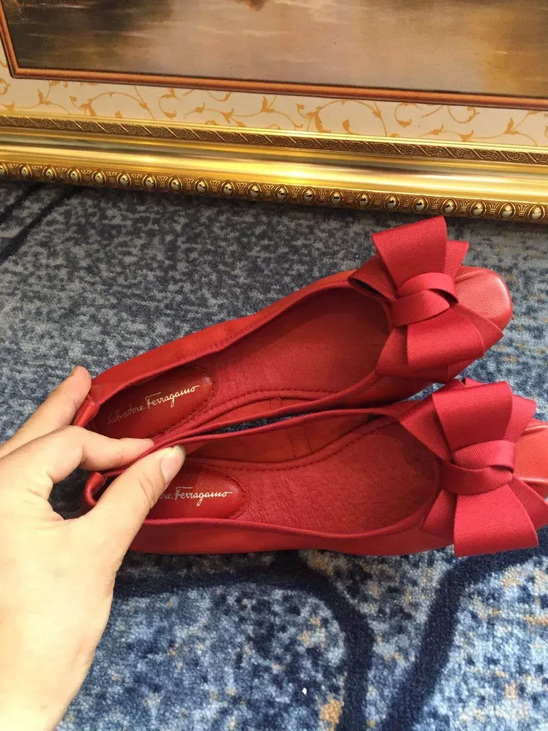 Salvatore Ferragamo Alternative Bow Flats in წითელი