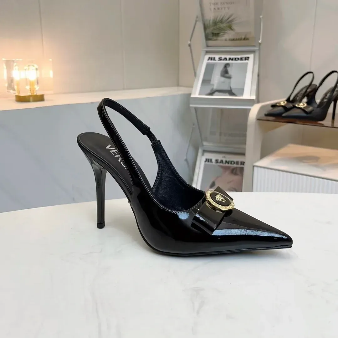 Versace Alternative Patent Leather Sandals in 