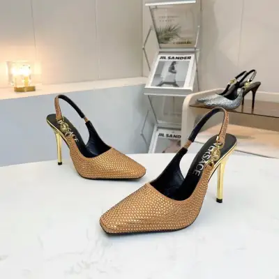 Versace Alternative Suede Crystal Sandals in